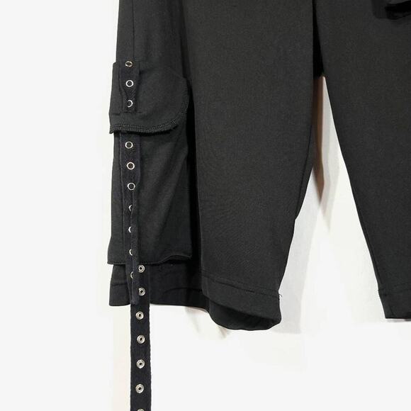 Costume Punk Goth Shorts Silver Details Pockets Black Polyester Spandex Size Xs  - Picture 6 of 8